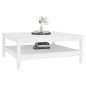 vidaXL Mesa de centro de madera maciza de pino blanco 100x100x40 cm vidaXL Mesa de centro de madera maciza de pino blanco 100x100x40 cm