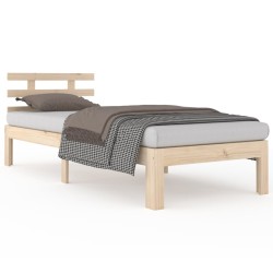 vidaXL Estructura de cama madera maciza 90x190 cm