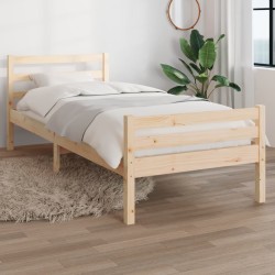vidaXL Estructura de cama madera maciza 100x200 cm