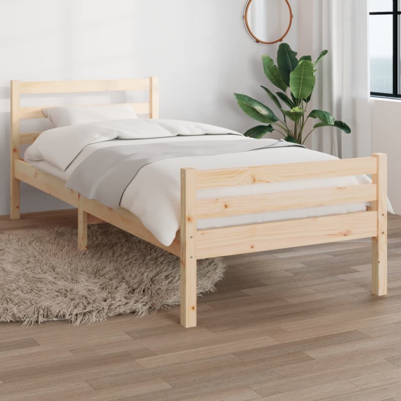 vidaXL Estructura de cama madera maciza 100x200 cm