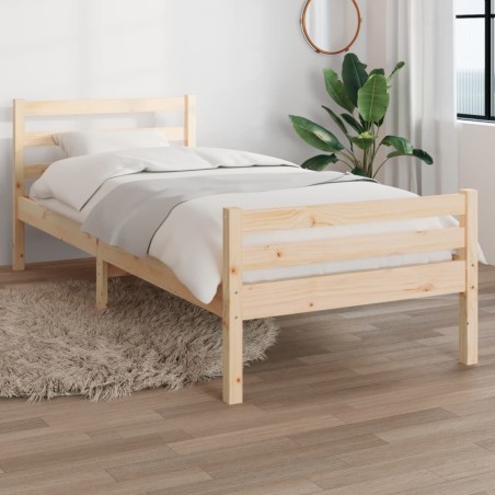 vidaXL Estructura de cama madera maciza 100x200 cm