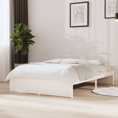 vidaXL Estructura de cama madera maciza blanco 120x200 cm