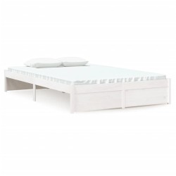 vidaXL Estructura de cama madera maciza blanco 120x200 cm