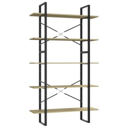 vidaXL Estantería 5 niveles madera contrachapada Sonoma 100x30x175 cm