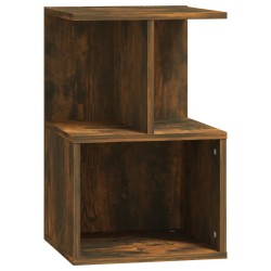 vidaXL Mesita de noche madera contrachapada roble ahumado 35x35x55 cm