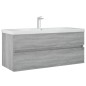 vidaXL Mueble de lavabo madera contrachapada gris Sonoma 100x38,5x45cm vidaXL Mueble de lavabo madera contrachapada gris Sonoma 100x38,5x45cm
