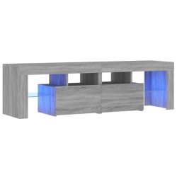 vidaXL Mueble de TV con luces LED gris Sonoma 140x36,5x40 cm