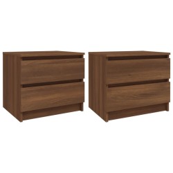 vidaXL Mesita de noche 2 uds contrachapado roble marrón 50x39x43,5 cm