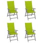 vidaXL Sillas de jardín reclinables 4 uds madera maciza acacia cojines vidaXL Sillas de jardín reclinables 4 uds madera maciza acacia cojines