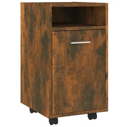 vidaXL Armario auxiliar ruedas contrachapado roble ahumado 33x38x60 cm