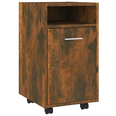 vidaXL Armario auxiliar ruedas contrachapado roble ahumado 33x38x60 cm
