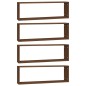 vidaXL Estante cúbico de pared 4 uds madera roble marrón 80x15x26,5cm vidaXL Estante cúbico de pared 4 uds madera roble marrón 80x15x26,5cm