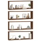 vidaXL Estante cúbico de pared 4 uds madera roble marrón 80x15x26,5cm vidaXL Estante cúbico de pared 4 uds madera roble marrón 80x15x26,5cm