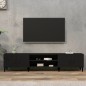 vidaXL Mueble de TV madera contrachapada negro 180x31,5x40 cm
