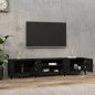 vidaXL Mueble de TV madera contrachapada negro 180x31,5x40 cm