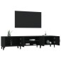vidaXL Mueble de TV madera contrachapada negro 180x31,5x40 cm