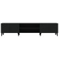 vidaXL Mueble de TV madera contrachapada negro 180x31,5x40 cm