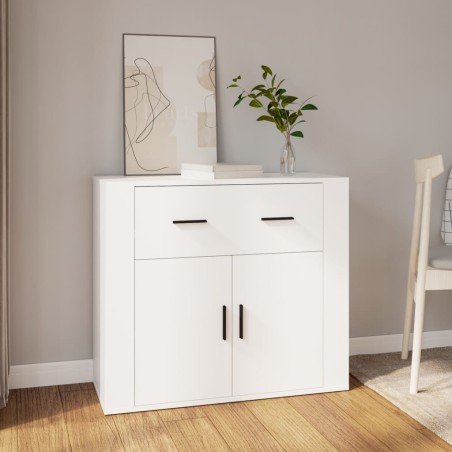 vidaXL Aparador de madera contrachapada blanco 80x33x70 cm