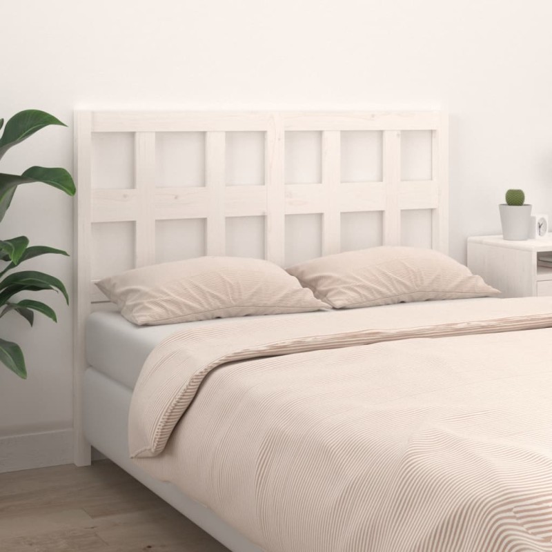 vidaXL Cabecero de cama madera maciza de pino blanco 155,5x4x100 cm vidaXL Cabecero de cama madera maciza de pino blanco 155,5x4x100 cm