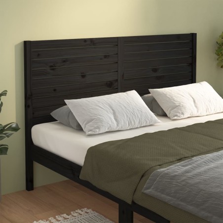 vidaXL Cabecero de cama madera maciza de pino negro 141x4x100 cm