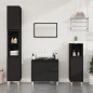 vidaXL Armario de baño madera contrachapada negro 30x30x190 cm