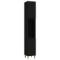 vidaXL Armario de baño madera contrachapada negro 30x30x190 cm
