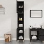 vidaXL Armario de baño madera contrachapada negro 30x30x190 cm