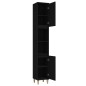 vidaXL Armario de baño madera contrachapada negro 30x30x190 cm