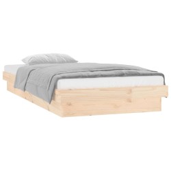 vidaXL Estructura de cama con LED madera maciza 90x200 cm