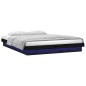 vidaXL Estructura de cama con LED madera maciza negra 150x200 cm
