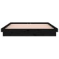 vidaXL Estructura de cama con LED madera maciza negra 150x200 cm