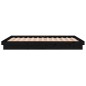 vidaXL Estructura de cama con LED madera maciza negra 150x200 cm