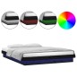 vidaXL Estructura de cama doble con LED madera maciza negra 120x190 cm