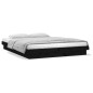 vidaXL Estructura de cama doble con LED madera maciza negra 120x190 cm