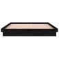 vidaXL Estructura de cama doble con LED madera maciza negra 120x190 cm