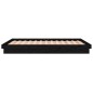 vidaXL Estructura de cama doble con LED madera maciza negra 120x190 cm