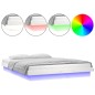 vidaXL Estructura de cama con LED madera maciza blanco 140x190 cm