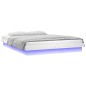 vidaXL Estructura de cama con LED madera maciza blanco 140x190 cm