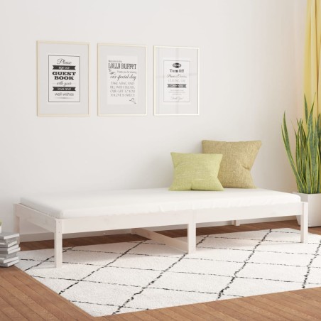 vidaXL Sofá cama madera maciza de pino blanco 80x200 cm