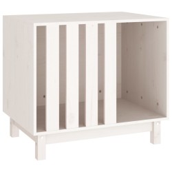 vidaXL Caseta para perros madera maciza de pino blanco 70x50x62 cm