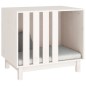 vidaXL Caseta para perros madera maciza de pino blanco 70x50x62 cm