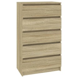 vidaXL Cajonera de madera contrachapada roble Sonoma 60x36x103 cm