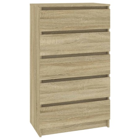vidaXL Cajonera de madera contrachapada roble Sonoma 60x36x103 cm