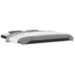 vidaXL Estructura de cama de madera maciza negra 180x200 cm