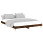vidaXL Estructura de cama madera contrachapada roble ahumado 140x200cm vidaXL Estructura de cama madera contrachapada roble ahumado 140x200cm