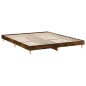 vidaXL Estructura de cama madera contrachapada roble ahumado 140x200cm vidaXL Estructura de cama madera contrachapada roble ahumado 140x200cm