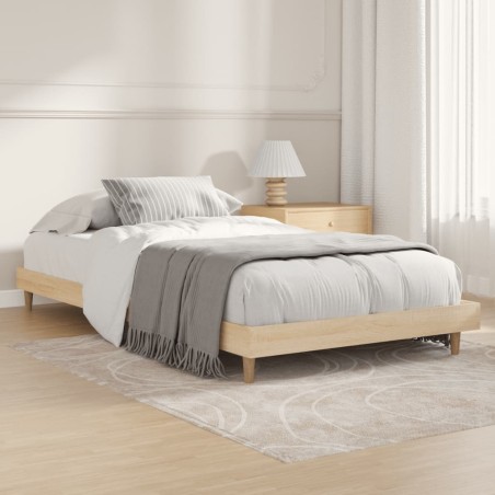 vidaXL Estructura de cama madera contrachapada roble Sonoma 90x190 cm
