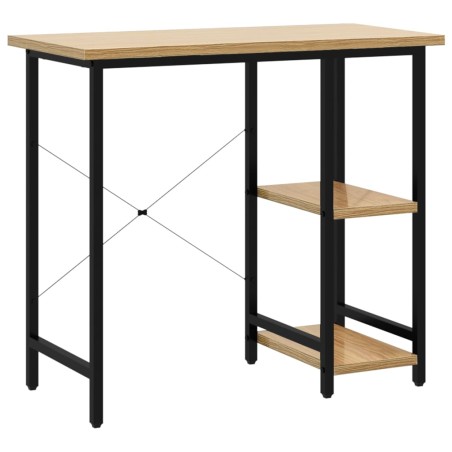 vidaXL Escritorio para ordenador MDF metal negro roble 80x40x72 cm