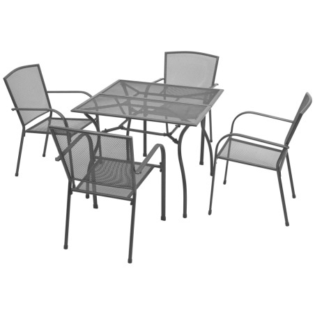 vidaXL Juego de comedor de jardín 5 piezas acero gris antracita
