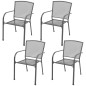 vidaXL Juego de comedor de jardín 5 piezas acero gris antracita